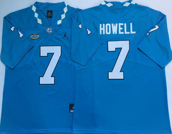 NCAA North Carolina Tar Heels 7 Howell blue jerseys